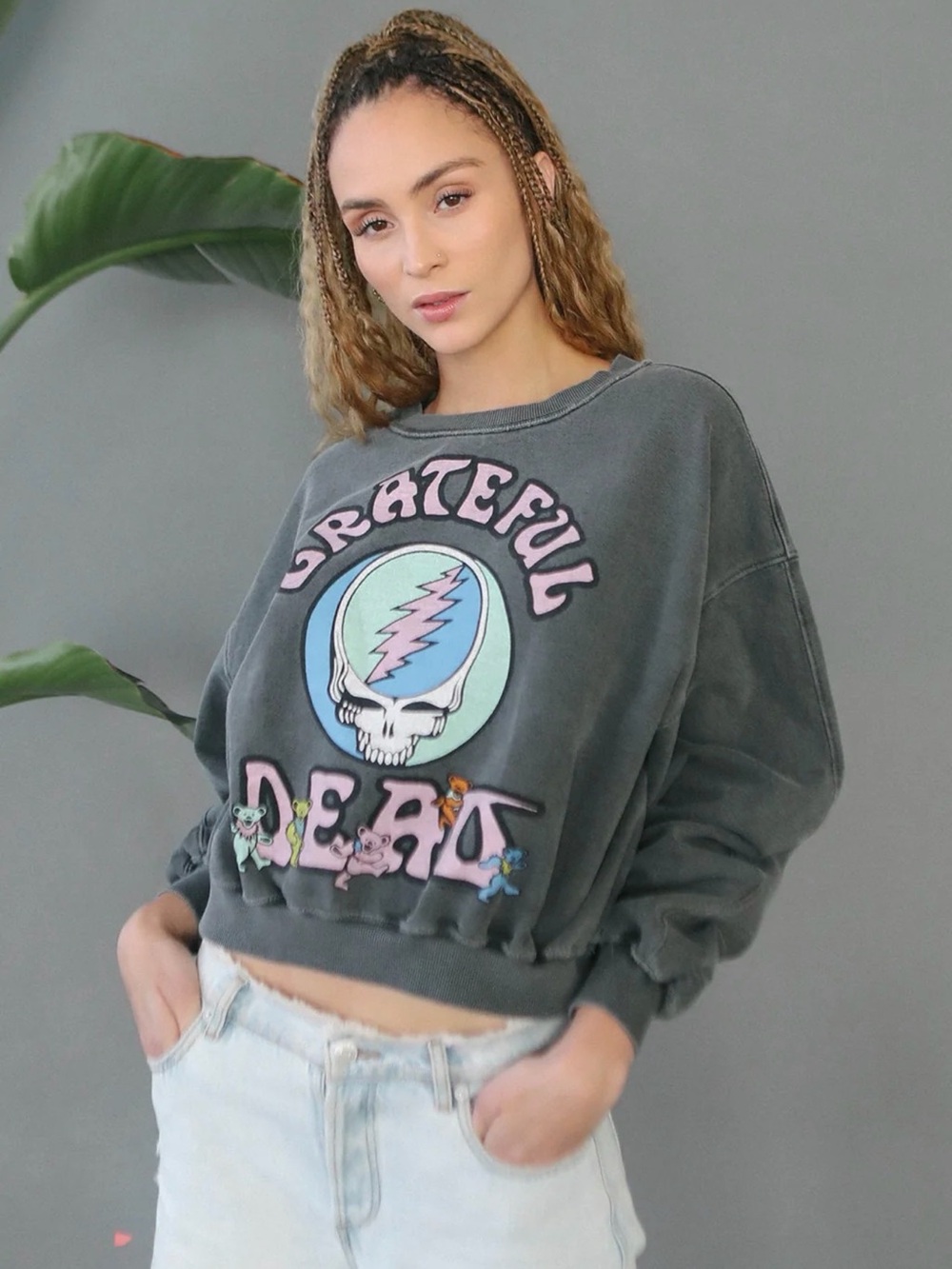 Grateful Dead Charcoal Pullover Sweatshirt- Stealie Bears